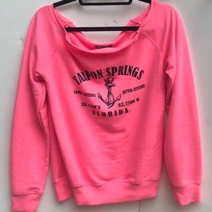 Pink off shoulder sweatshirt Florida Nautical